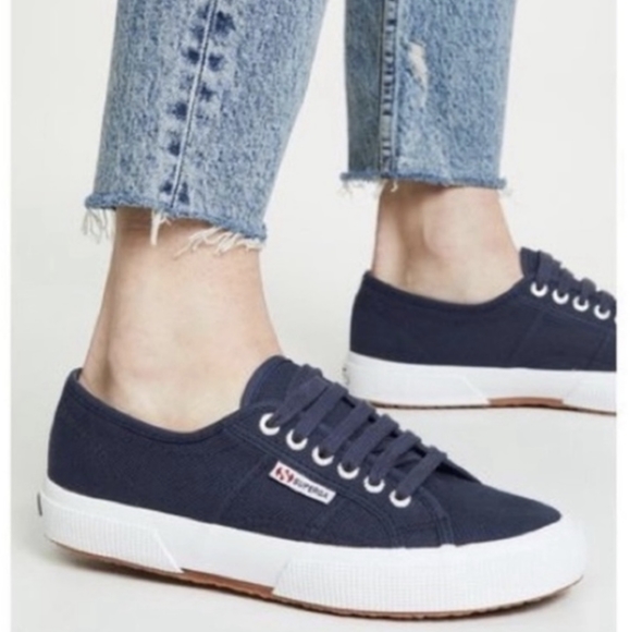 SUPERGA NAVY 2750 CLASSIC SNEAKERS COTU NEW with tags Men's 7 Women's 8.5 - Picture 1 of 12